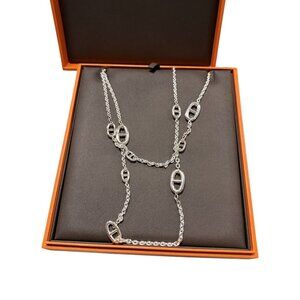 New in Box Hermes Sterling Silver Farandole Necklace